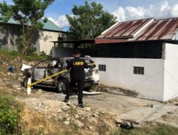 Polisi Turunkan Tim Labfor ke Lokasi Mobil Aktivis Sultra Diduga Dibakar OTK