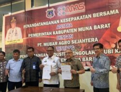 Pemkab Mubar-PT Mubar Argo Sejahtera Teken MoU Pembangunan Pabrik Tepung