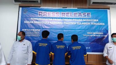 BNNP Sultra Ungkap Peredaran 1,5 Kg Sabu Asal Aceh, 3 Pengedar Ditangkap