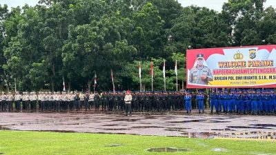 Welcome Parade Sambut Hari Perdana Tugas Brigjen Dwi Sebagai Kapolda Sultra