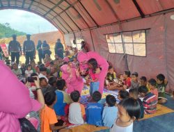 Bhayangkari Polres Konut Gelar Trauma Healing Anak-anak Korban Banjir