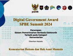 Kemenkumham RI Kembali Raih Digital Government Award 2024