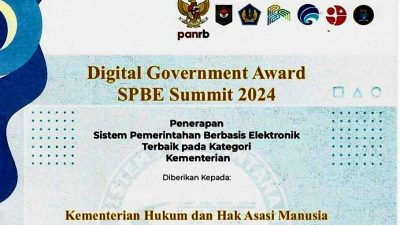 Kemenkumham RI Kembali Raih Digital Government Award 2024
