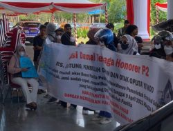 Honorer RS Jantung Sultra Demo di Kantor Gubernur Tuntut Kejelasan SK