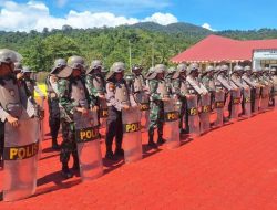 Sinergi TNI-Polri Hadapi Pilkada, Polres Kodim Konut Latihan Dalmas Bersama